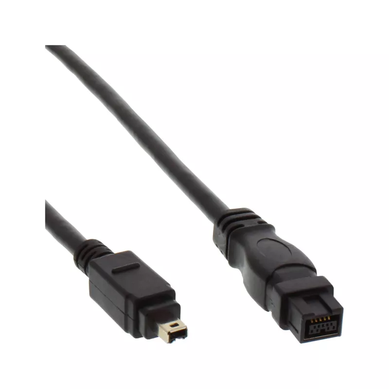 FireWire 400 naar 800 kabel InLine 34901 1m stekker/stekker zwart