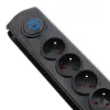 Overspanningsbeveiliging Qoltec 50172 zwart 6 AC-stopcontacten 230V 5m