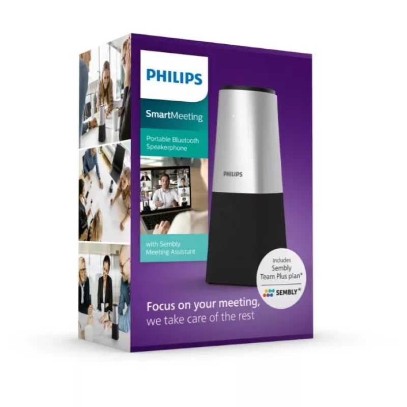 Philips PSE0540 Smart Meeting draagbare vergadermicrofoon, USB-C, zwart/zilver