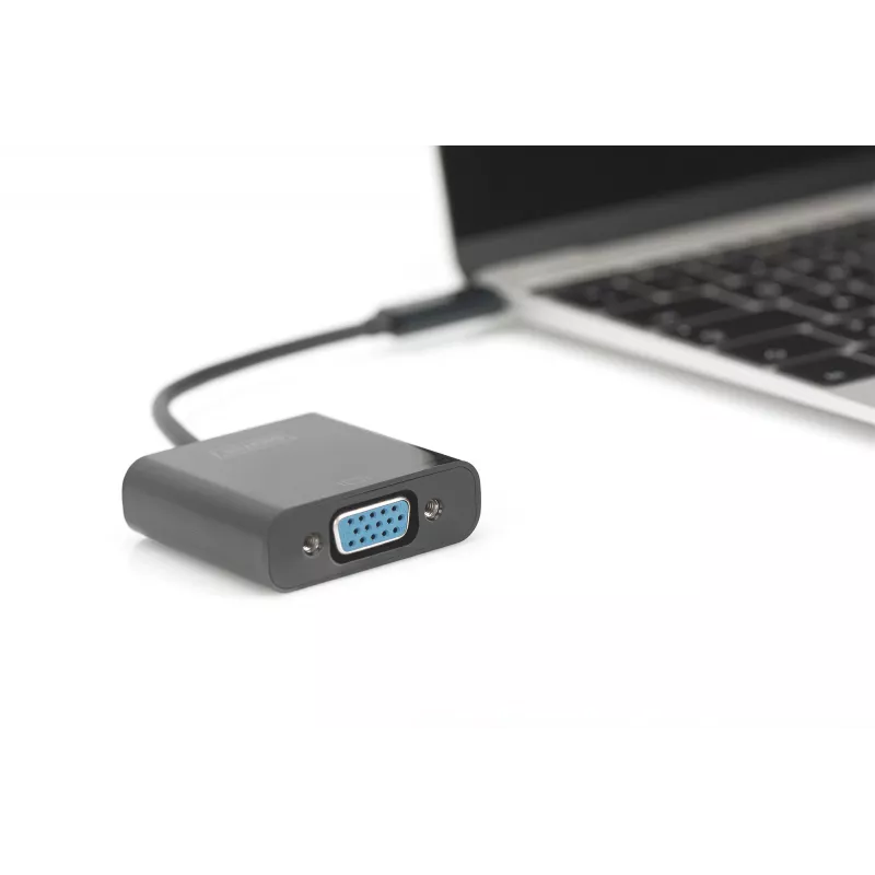 DIGITUS DA-70853 USB-C-naar-VGA-adapter, Full HD 1080p, zwart