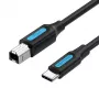 USB 2.0 printerkabel, Type-C stekker naar Type-B stekker, 1 m