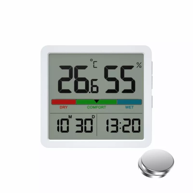 Manta MTO001W thermometer hygrometer met klok, wit