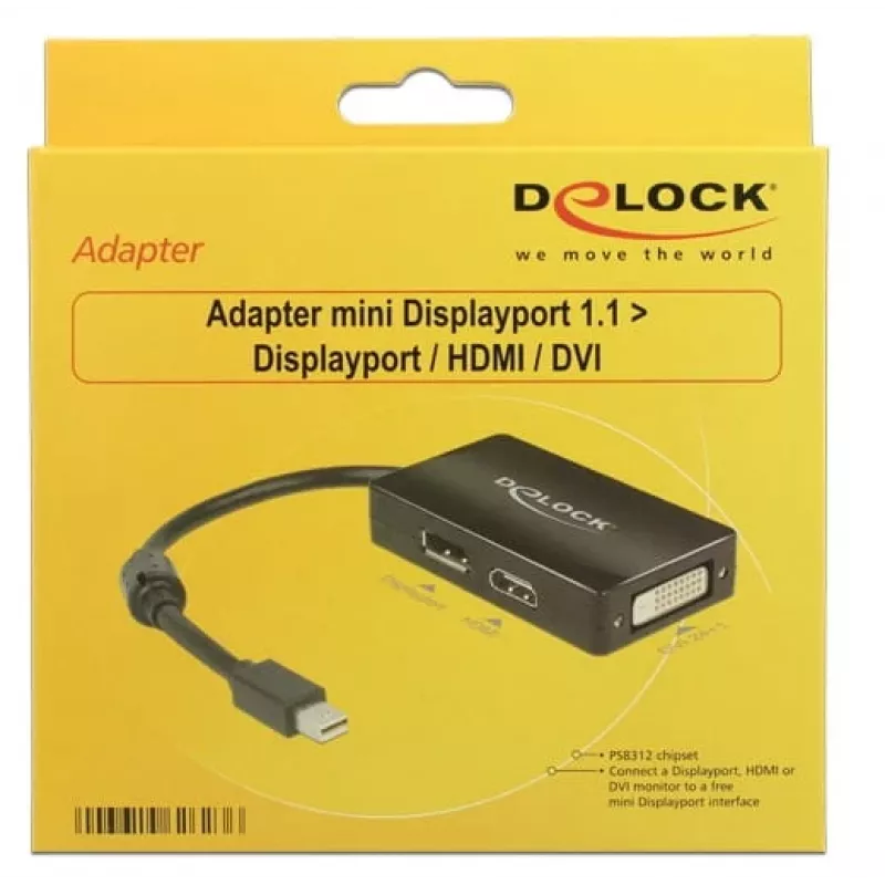 Kabel DeLOCK 0,16 m DisplayPort HDMI DVI Mini DisplayPort