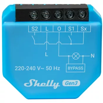 WLAN-verlichtingscontroller Shelly Shelly_1L_Gen3 — 1-kanaals module zonder nulleider, 220–240 V, WLAN/Bluetooth, 802.11 b/g/n