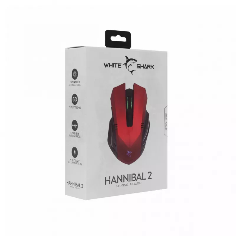 White Shark GM-5006 HANNIBAL-2 rood 3200 DPI