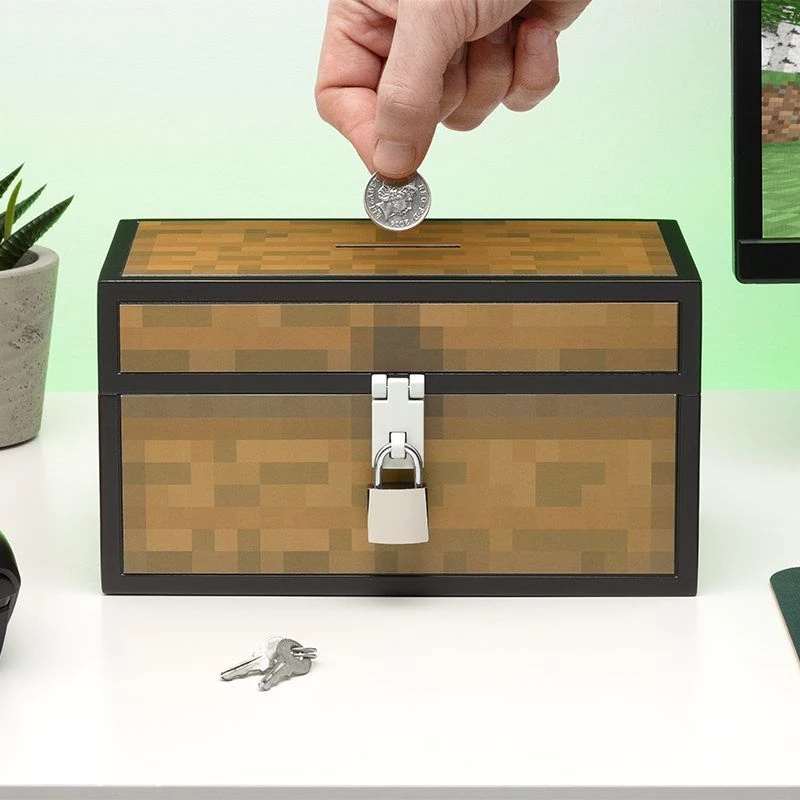 Spaarpot Paladone Minecraft-kist-design PP13601MCF muntbank voor kinderen en fans