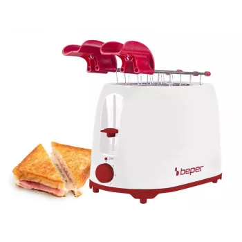 Broodrooster Beper P101TOS100 2-sneetjes compact design, RVS-behuizing, instelbare bruiningsgraad