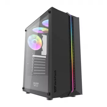 Darkflash DK151 LED computerbehuizing (zwart) + 3 RGB-ventilatoren