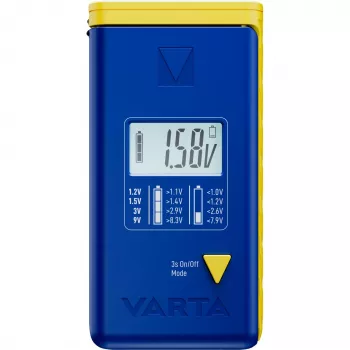 Batterijtester Varta 00893 101 111 LCD digitaal handapparaat voor AA AAA 9V knoopcellen