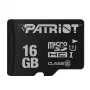 MicroSDHC-geheugenkaart PATRIOT PSF16GMDC10 — 16 GB, Class 10, UHS-I (U1), 80 MB/s, zwart