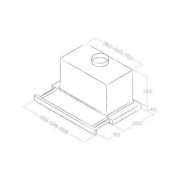 Inbouw-afzuigkap Elica Elite 14 LUX 60 BL — 598 mm breedte, 368 m³/h afvoercapaciteit, aluminium vetfilter, LED, 62 dB