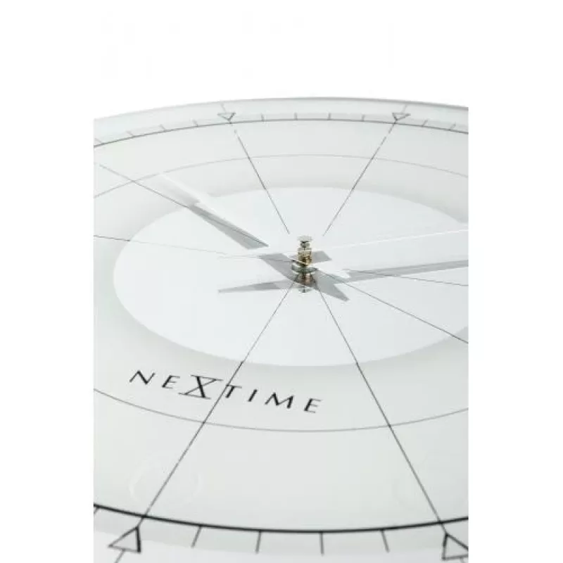 NeXtime klok 8125 Fancy Round, Ø43 cm, wand, wit/zilver