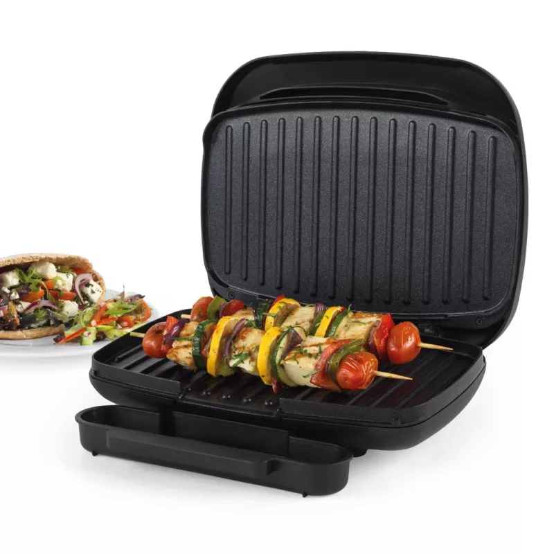 Elektrische grill Petra PT4366MBLKVDE zwart met antiaanbaklaag en verstelbare temperatuur