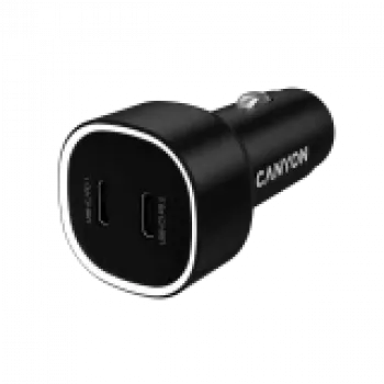 Auto-oplader CANYON OnDrive 60 PD 60W 2xUSB-C — 60W vermogen, 2 USB-C-aansluitingen, zwart