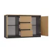 Ladekast Topeshop 2D3S ANT/ART BA KPL — antraciet en eiken, 3 lades, frame van spaanplaat