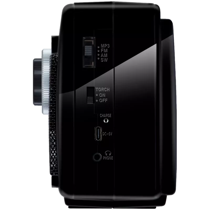 Luidspreker SVEN SRP-155, zwart (3W, Bluetooth, FM/AM/SW, USB, microSD, zaklamp, accu)