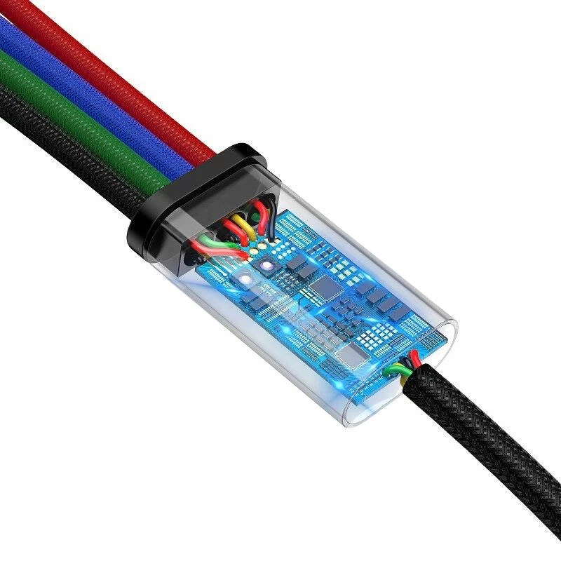 USB-kabel Baseus Fast 4in1 2xUSB-C / Lightning / Micro 3.5A 1.2m (zwart)