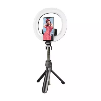 Puluz TBD0595696701A selfiestick-statief met ingebouwde LED-ringlamp