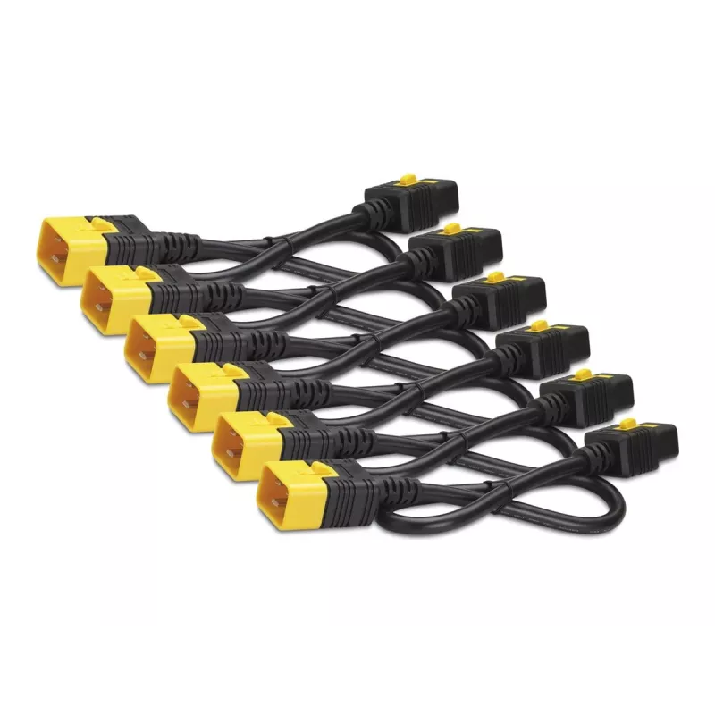 APC stroomkabelset (6 stuks), vergrendeling, C19 naar C20, 1,8 m, blauw, 1,8 m, C19-koppeling, C20-koppeling