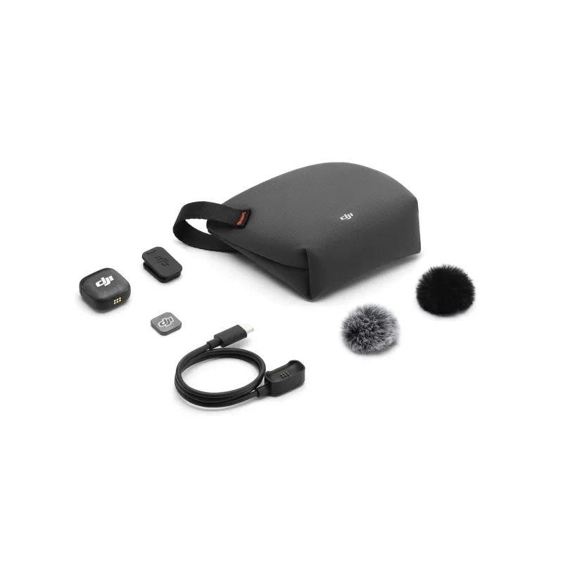 Draadloze bodypack-zender DJI MIC 3 – compacte draagbare microfoonzender, zwart/grijs