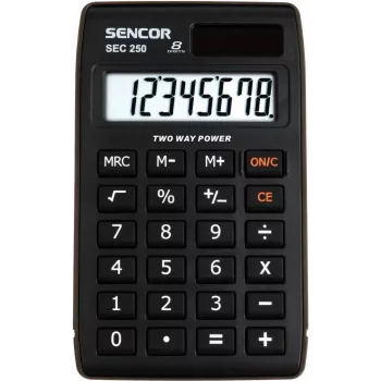 SENCOR SEC 250 rekenmachine, 8-cijferig LCD, dual-power
