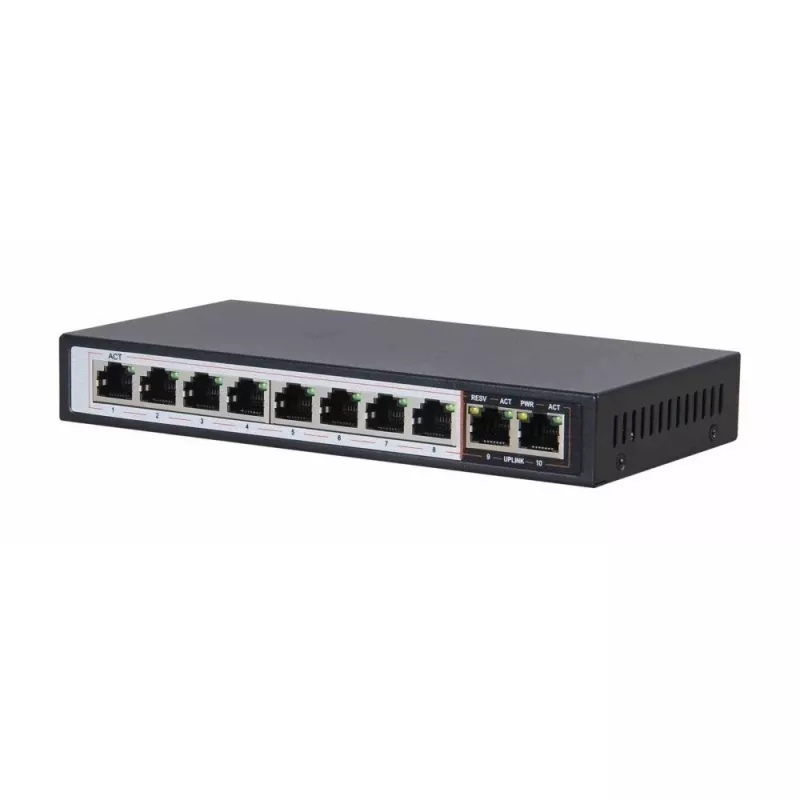 Extralink PoE-switch CERES 8x 100Mb/s PoE/PoE+, 2x RJ45 uplink 100Mb/s, 96W