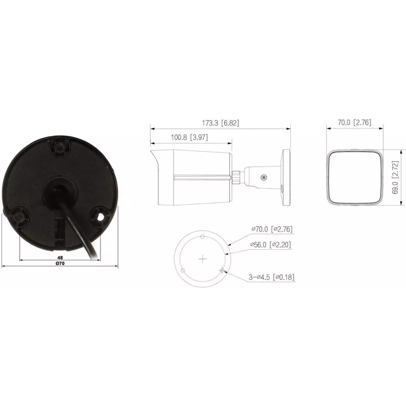 IP-camera IPC-HFW1639TC-a-IL-0280B-S6- ierna Smart Dual Light 6 Mpx Dahua