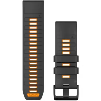 Garmin QuickFit-horlogeband 26 mm silicone graphite/Spark Orange (010-13393-05)