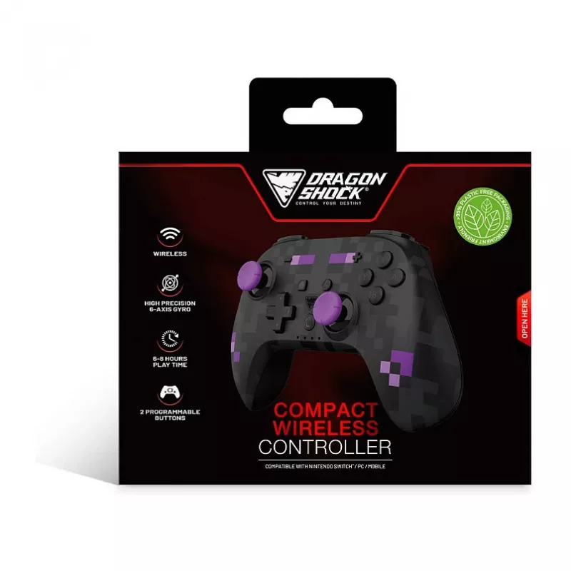 Dragonshock controller Poptop draadloze kubussen zwart Switch
