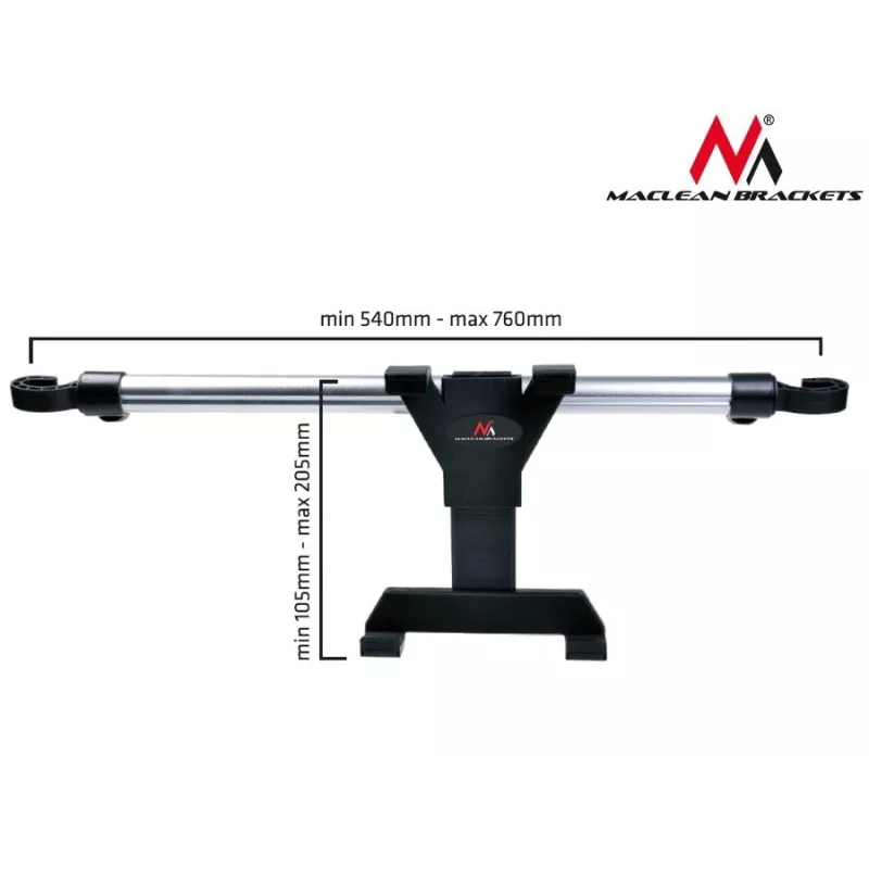 Maclean Brackets MC-657 universele hoofdsteun autotablethouder, 7 - 10.1, verstelbaar 360° rotatie