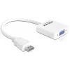 Delock adapter HDMI-A stekker > VGA bus - videoadapter - HDMI male naar HD-15 (VGA) female - wit (65346)