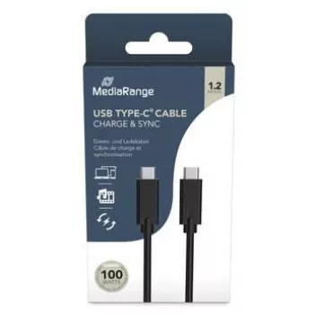 MediaRange TYPE-C kabel 2 m MRCS214 zwart USB-kabel