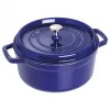 Staub 24 cm ronde gietijzeren cocotte donkerblauw