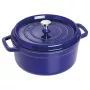 Staub 24 cm ronde gietijzeren cocotte donkerblauw