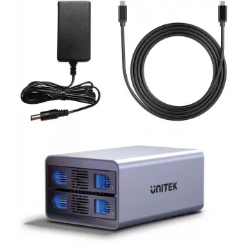 Externe SATA-HDD/SSD-behuizing Unitek S1308A01-EU voor 2,5-inch en 3,5-inch schijven, tot 40 TB