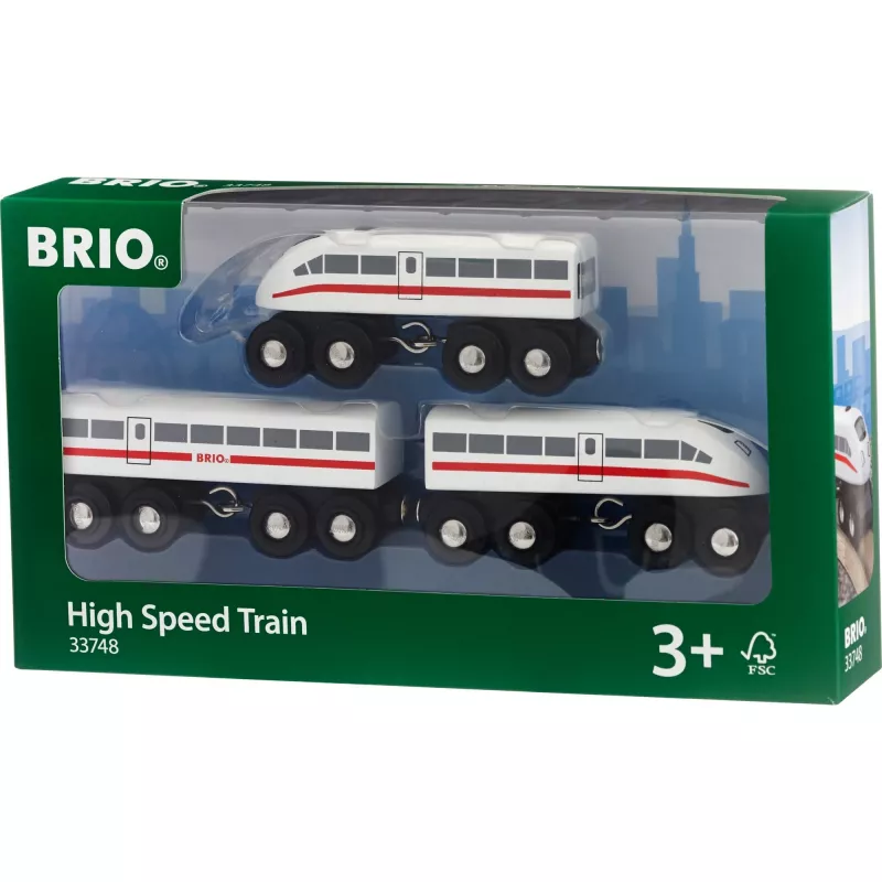 World sneltrein met geluid, speelvoertuig wit/zwart, 3-delig