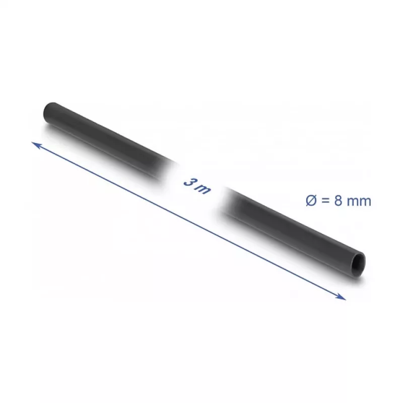 DeLOCK PVC-isolatieslang 3 m x 8 mm zwart