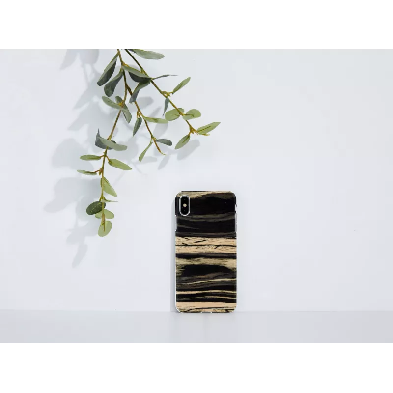 Smartphonehoes man and wood voor iPhone XS Max – white ebony finish