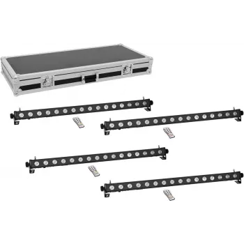 Verlichtingsuitrusting EUROLITE PIX-16 QCL 4x LED-lichtbalk met transportkoffer