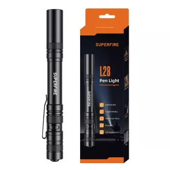 Handlamp Superfire L28 — hand-LED-zaklamp; 121 lm; 5 W