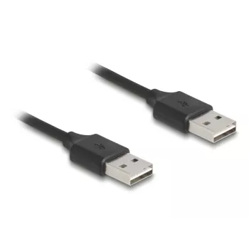Spiralkabel DeLOCK EASY-USB 2.0 Type-A stekker naar Type-A stekker 0,5 m tot 0,8 m zwart