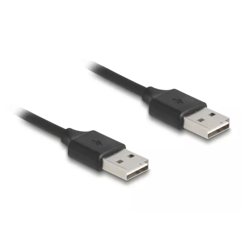 Spiralkabel DeLOCK EASY-USB 2.0 Type-A stekker naar Type-A stekker 0,5 m tot 0,8 m zwart
