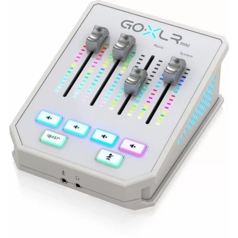 Audiomixer TC-Helicon GO XLR Mini-WH wit — compacte USB-vocal/interface-mixer voor streaming