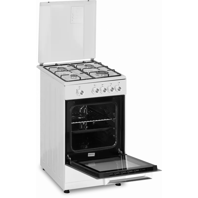 Simfer fornuis 4401SGRBB kookplaattype gas oventype gas wit breedte 50 cm 49 L diepte 55 cm