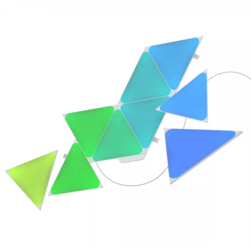 Driehoekige LED-paneellampen Nanoleaf NL47-0002TW-9PK — set met 9 RGB-wandpanelen, netvoeding, wit