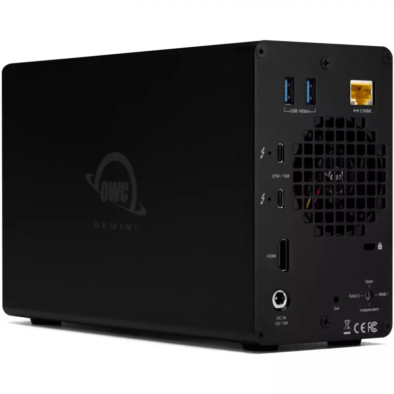 OWC Gemini dual-drive TB3 hardware-RAID-opslag- en dockingbehuizing - Thunderbolt 3 - Thunderbolt