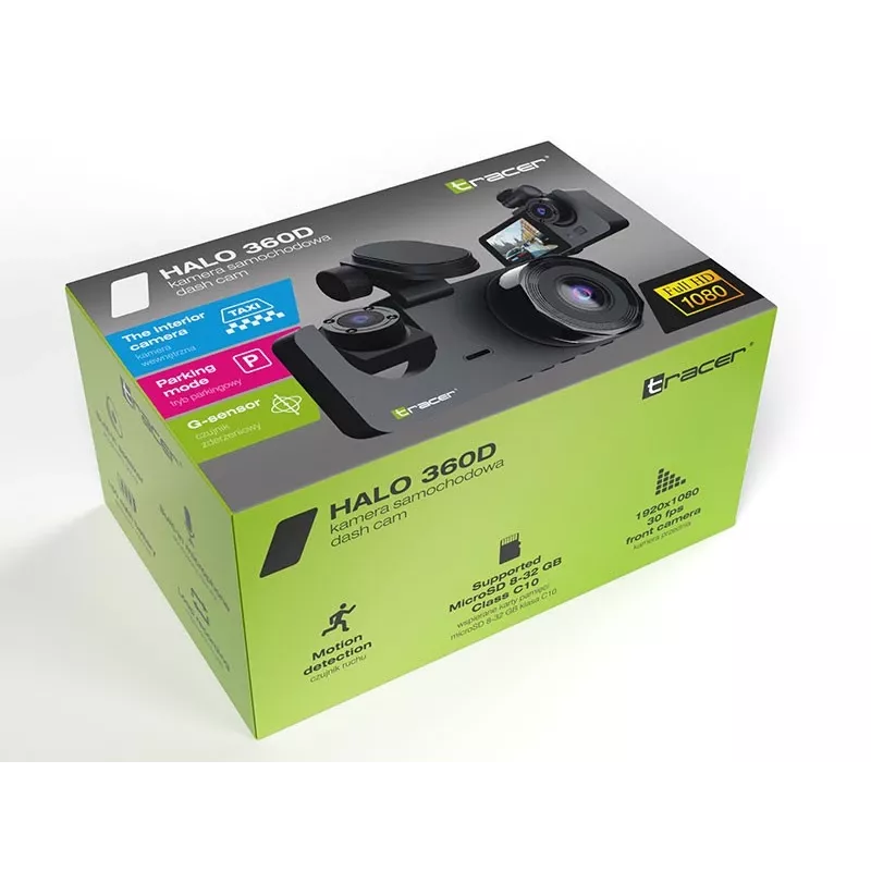 Tracer Halo 360 Dual TRAKAM47568 auto-dashcam, Full HD, 3-inch scherm