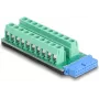 Kabeladapter DELOCK 67191 — USB-header 19-polig naar 20-polige klemmenstrook, zwart/groen