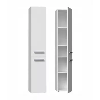 Badkamerkast Top e shop NEL II BIEL — vrijstaand, 5 legplanken, 310×300×1740 mm, wit