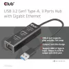 USB-hub CLUB3D USB 3.2 Gen1 Type-A met 3 aansluitingen en Gigabit-Ethernet